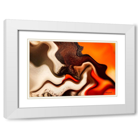 Flow White Modern Wood Framed Art Print with Double Matting by Hausenflock, Alan
