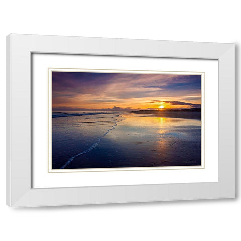 Atlantic Beach Sunrise White Modern Wood Framed Art Print with Double Matting by Hausenflock, Alan