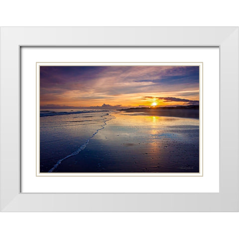 Atlantic Beach Sunrise White Modern Wood Framed Art Print with Double Matting by Hausenflock, Alan