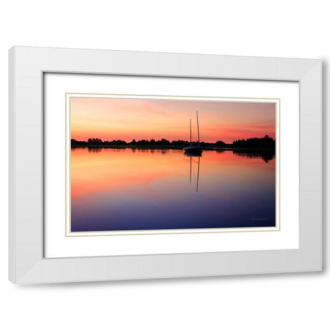 New Day Dawning White Modern Wood Framed Art Print with Double Matting by Hausenflock, Alan