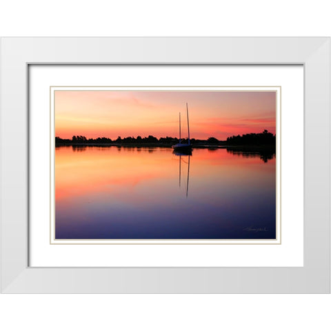 New Day Dawning White Modern Wood Framed Art Print with Double Matting by Hausenflock, Alan