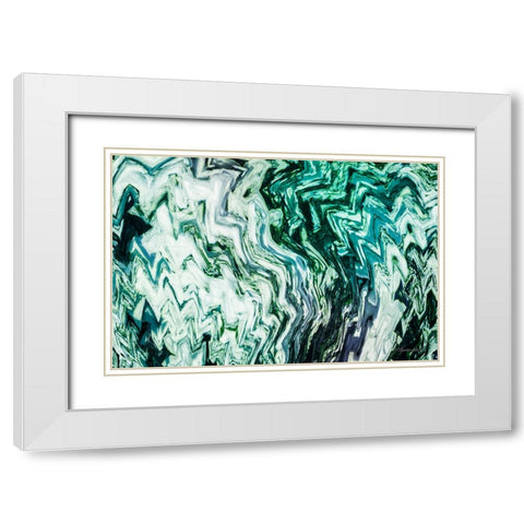 Zigzag White Modern Wood Framed Art Print with Double Matting by Hausenflock, Alan