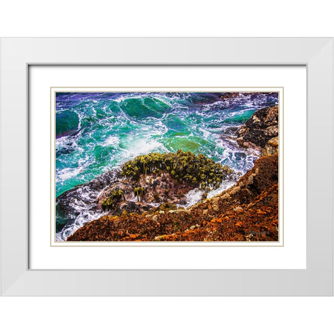 Point Lobos Coastline White Modern Wood Framed Art Print with Double Matting by Hausenflock, Alan