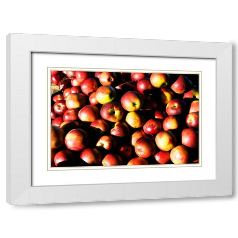 Apples White Modern Wood Framed Art Print with Double Matting by Hausenflock, Alan