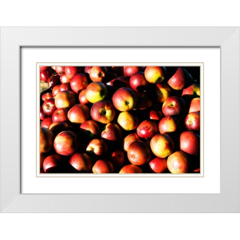 Apples White Modern Wood Framed Art Print with Double Matting by Hausenflock, Alan