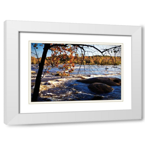 Autumn on the James I White Modern Wood Framed Art Print with Double Matting by Hausenflock, Alan