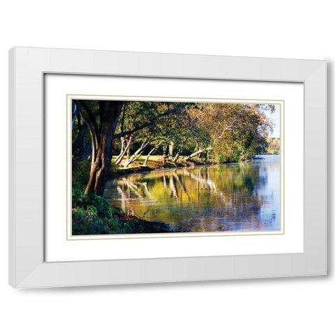 Autumn on the James II White Modern Wood Framed Art Print with Double Matting by Hausenflock, Alan