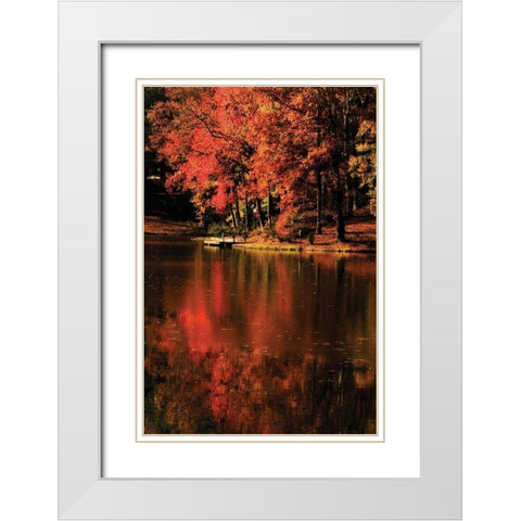 Red Reflections White Modern Wood Framed Art Print with Double Matting by Hausenflock, Alan