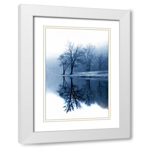 Fog on the Lake I White Modern Wood Framed Art Print with Double Matting by Hausenflock, Alan