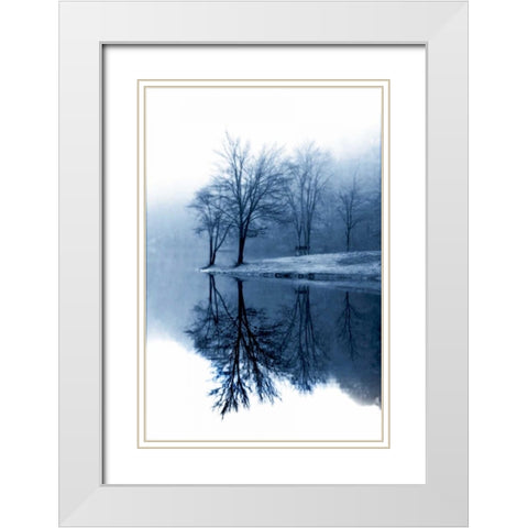 Fog on the Lake I White Modern Wood Framed Art Print with Double Matting by Hausenflock, Alan