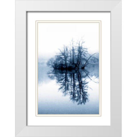 Fog on the Lake II White Modern Wood Framed Art Print with Double Matting by Hausenflock, Alan