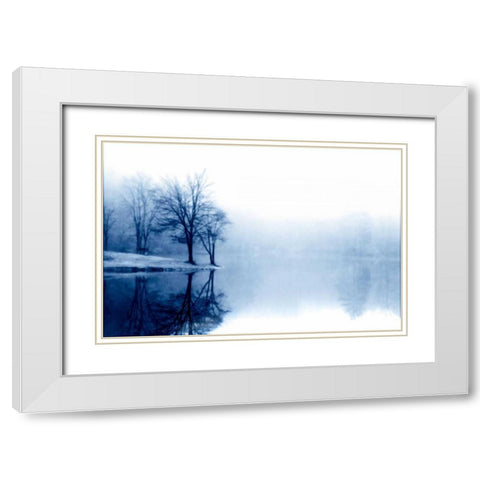 Fog on the Lake III White Modern Wood Framed Art Print with Double Matting by Hausenflock, Alan