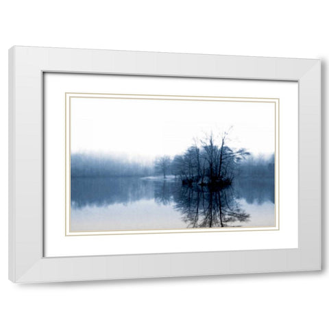 Fog on the Lake IV White Modern Wood Framed Art Print with Double Matting by Hausenflock, Alan