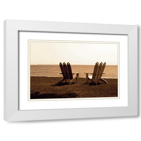 Adirondack Chairs I White Modern Wood Framed Art Print with Double Matting by Hausenflock, Alan