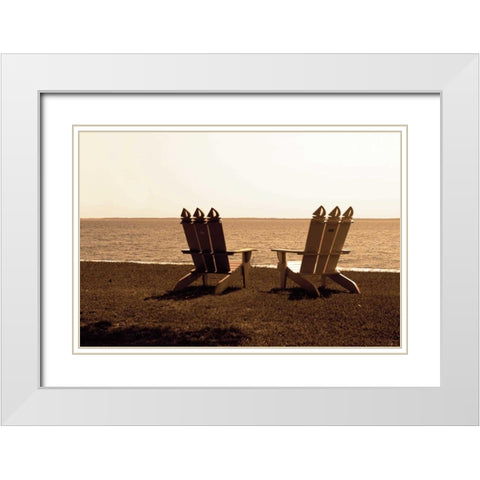 Adirondack Chairs I White Modern Wood Framed Art Print with Double Matting by Hausenflock, Alan