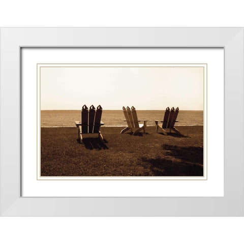 Adirondack Chairs II White Modern Wood Framed Art Print with Double Matting by Hausenflock, Alan