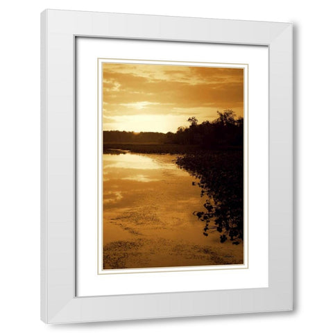 Sunset on the Lake II White Modern Wood Framed Art Print with Double Matting by Hausenflock, Alan