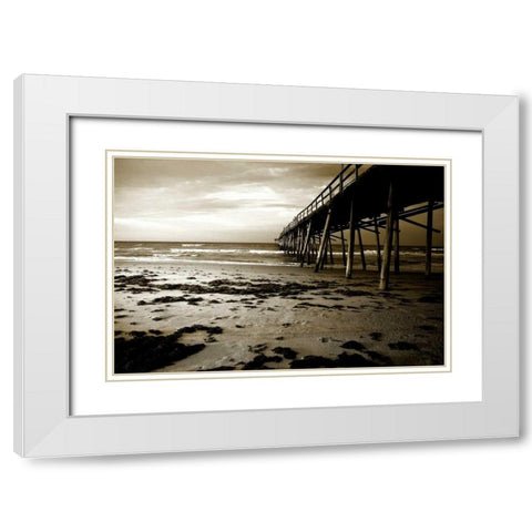 Under the Pier I White Modern Wood Framed Art Print with Double Matting by Hausenflock, Alan