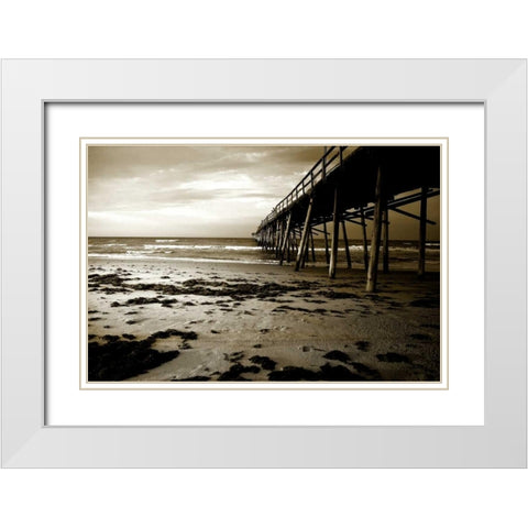 Under the Pier I White Modern Wood Framed Art Print with Double Matting by Hausenflock, Alan