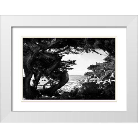 Ocean View I White Modern Wood Framed Art Print with Double Matting by Hausenflock, Alan