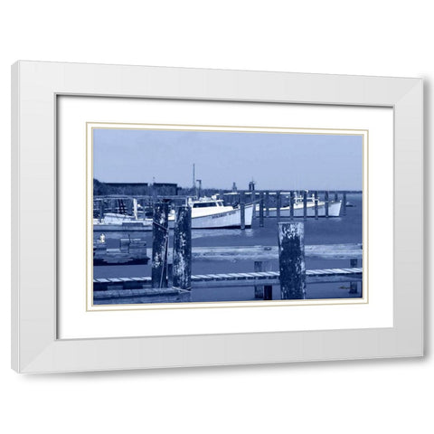 At the Dock I White Modern Wood Framed Art Print with Double Matting by Hausenflock, Alan