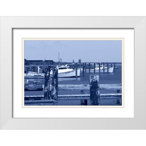 At the Dock I White Modern Wood Framed Art Print with Double Matting by Hausenflock, Alan