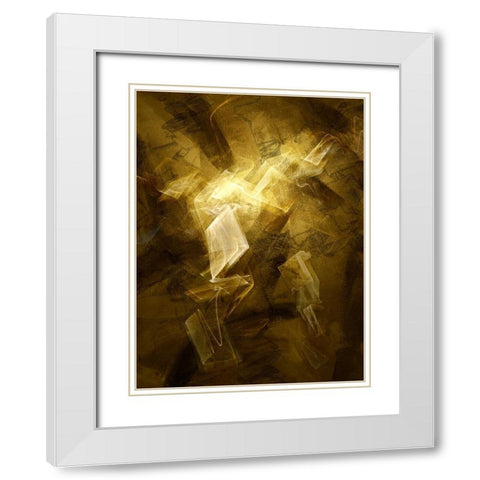 Fractal Light I White Modern Wood Framed Art Print with Double Matting by Hausenflock, Alan