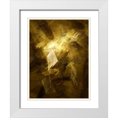 Fractal Light I White Modern Wood Framed Art Print with Double Matting by Hausenflock, Alan