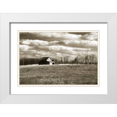 Cloudy Skies II White Modern Wood Framed Art Print with Double Matting by Hausenflock, Alan