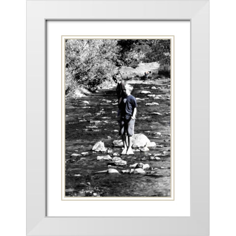 Children at Play II White Modern Wood Framed Art Print with Double Matting by Hausenflock, Alan