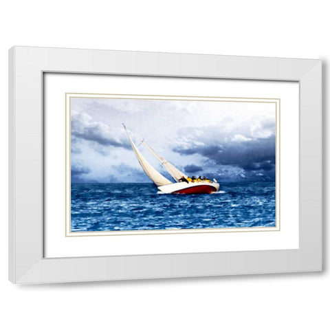 In the Wind I White Modern Wood Framed Art Print with Double Matting by Hausenflock, Alan