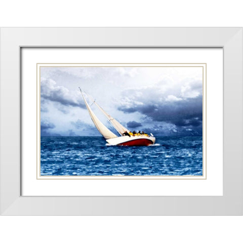 In the Wind I White Modern Wood Framed Art Print with Double Matting by Hausenflock, Alan