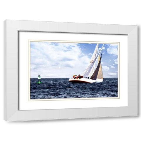 In the Wind II White Modern Wood Framed Art Print with Double Matting by Hausenflock, Alan