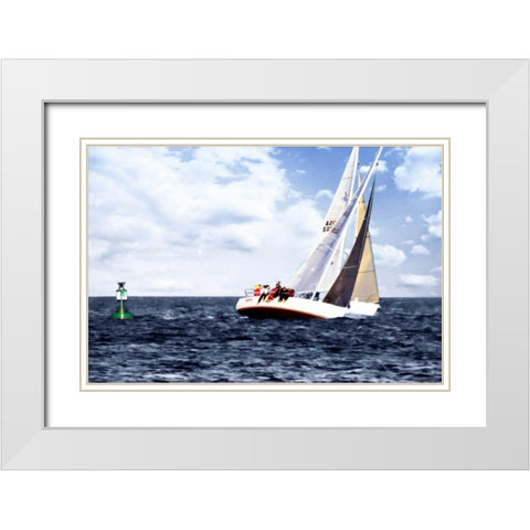 In the Wind II White Modern Wood Framed Art Print with Double Matting by Hausenflock, Alan