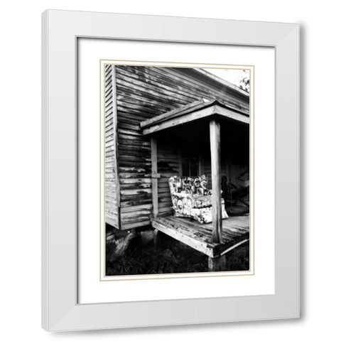 Front Porch Chair White Modern Wood Framed Art Print with Double Matting by Hausenflock, Alan