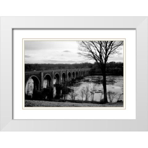 Bridge Across the James VI White Modern Wood Framed Art Print with Double Matting by Hausenflock, Alan