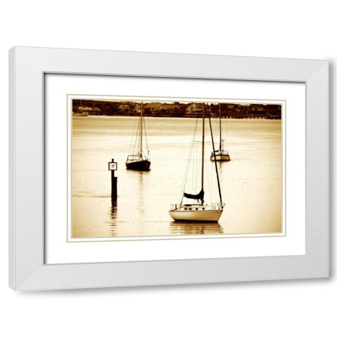 St. Augustine Harbor II White Modern Wood Framed Art Print with Double Matting by Hausenflock, Alan