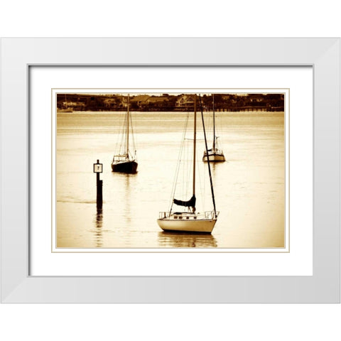 St. Augustine Harbor II White Modern Wood Framed Art Print with Double Matting by Hausenflock, Alan