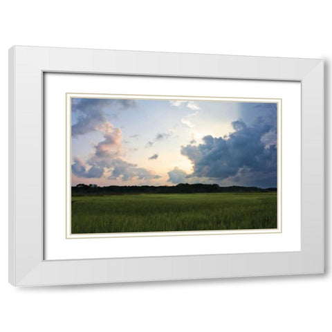 Sunset on Bogue Sound I White Modern Wood Framed Art Print with Double Matting by Hausenflock, Alan