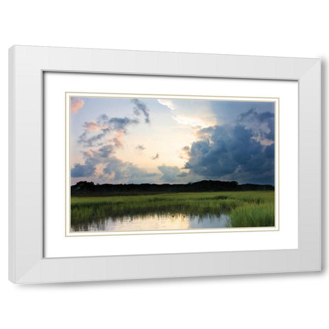 Sunset on Bogue Sound II White Modern Wood Framed Art Print with Double Matting by Hausenflock, Alan