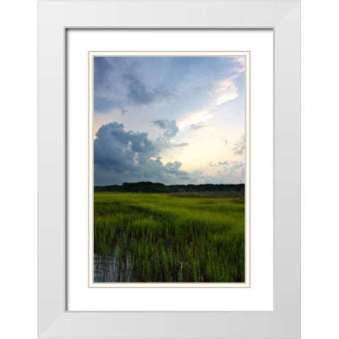 Sunset on Bogue Sound IV White Modern Wood Framed Art Print with Double Matting by Hausenflock, Alan