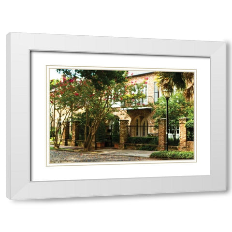 Charleston Streets White Modern Wood Framed Art Print with Double Matting by Hausenflock, Alan