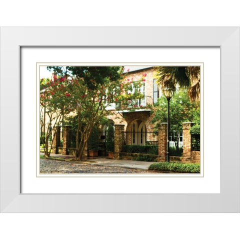 Charleston Streets White Modern Wood Framed Art Print with Double Matting by Hausenflock, Alan