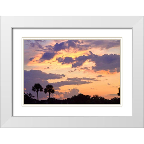 San Marcos Sunset III White Modern Wood Framed Art Print with Double Matting by Hausenflock, Alan