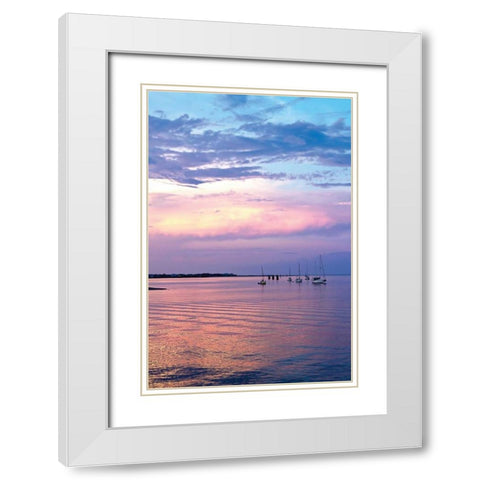 St. Augustine Harbor Sunset III White Modern Wood Framed Art Print with Double Matting by Hausenflock, Alan