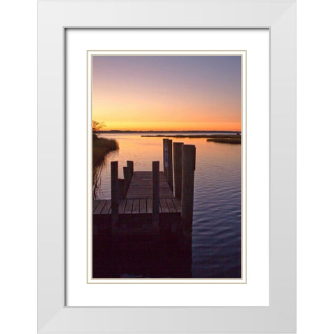 Chincoteague Sunrise III White Modern Wood Framed Art Print with Double Matting by Hausenflock, Alan