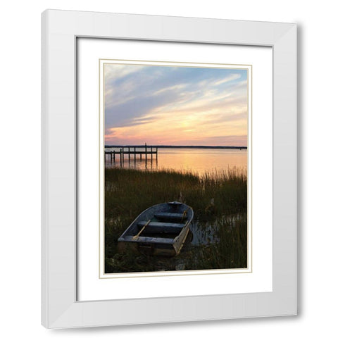 Sunset Over the Channel I White Modern Wood Framed Art Print with Double Matting by Hausenflock, Alan