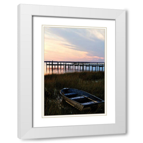 Sunset Over the Channel II White Modern Wood Framed Art Print with Double Matting by Hausenflock, Alan