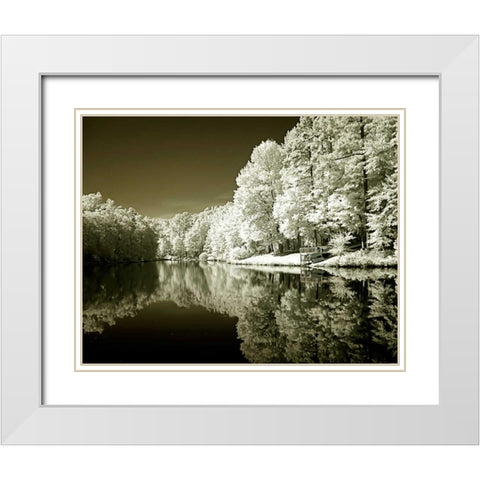 Ayers Lake I White Modern Wood Framed Art Print with Double Matting by Hausenflock, Alan