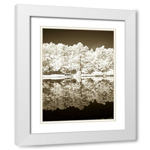 Ayers Lake II White Modern Wood Framed Art Print with Double Matting by Hausenflock, Alan